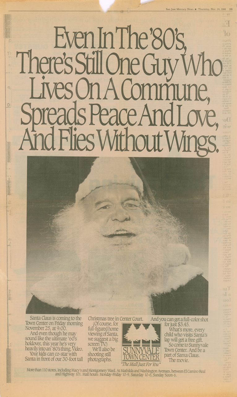 Even in the ‘80s, there’s still one guy who lives on a commune, spreads peace and love, and flies without wings